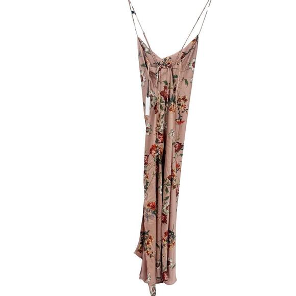 ASTR Gaia Side-Slit Midi Dress Cowl Neck Sleeveless Floral Dark Blush Size L NWT - Picture 7 of 10